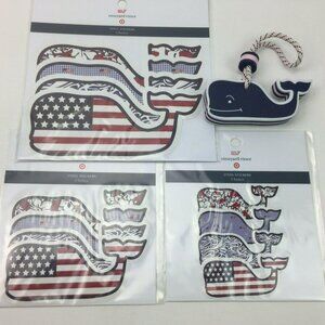 Vineyard Vines Set 12 Whale Stickers Fob Target Vinyl Patriotic Flags 3 Pak